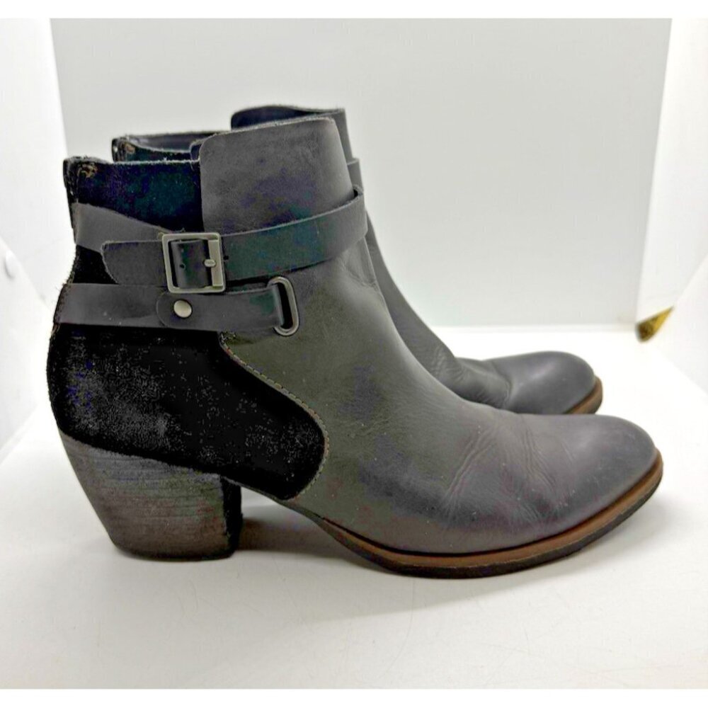 Korks by Kork-Ease Rohit Strap Ankle Boots Bootie In Black Sz 8.5M Black Leather